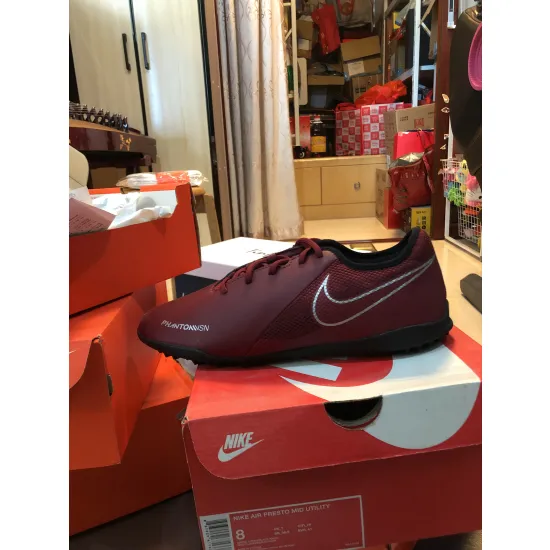 Nike PHANTOM VISION ACADEMY TF Football Shoes Men Low-top Dark Brown