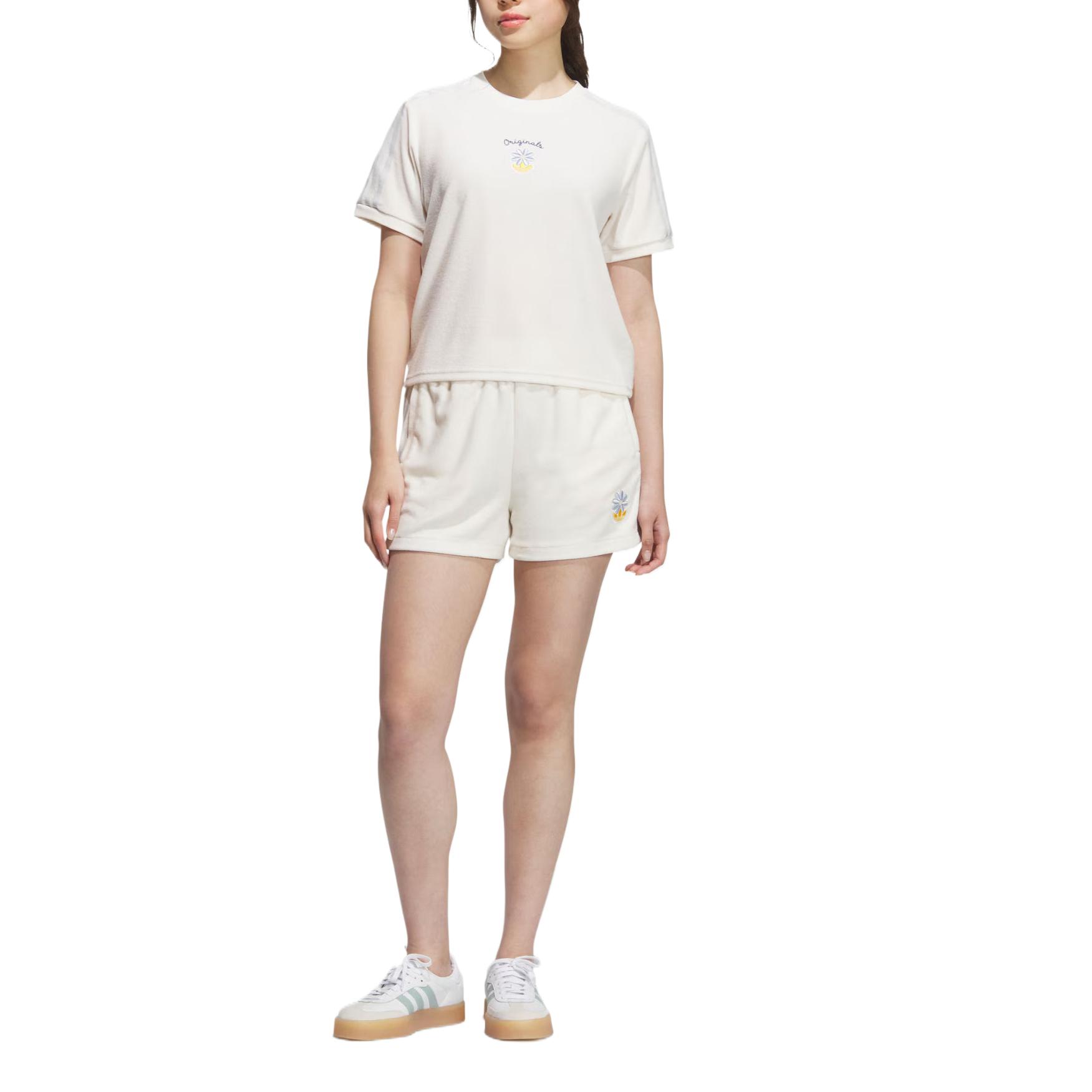 Adidas Originals 3 Stripes Sports Shorts Women’s Pink White