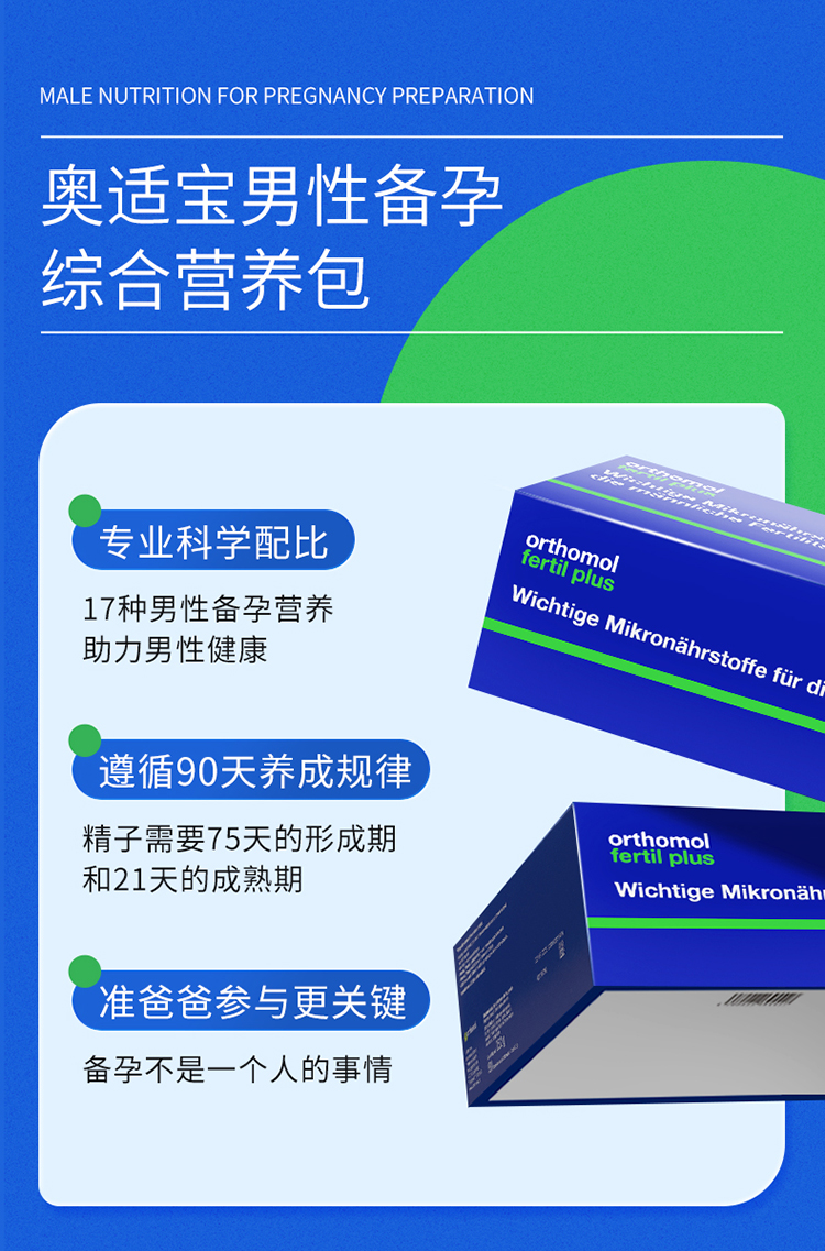 【香港直郵】 德國 奧適寶 男性備孕番茄紅素90包/盒 進口 鋅+硒+輔酶Q10+活性葉酸 提高精子活力品質 準爸爸90天完整備孕週期