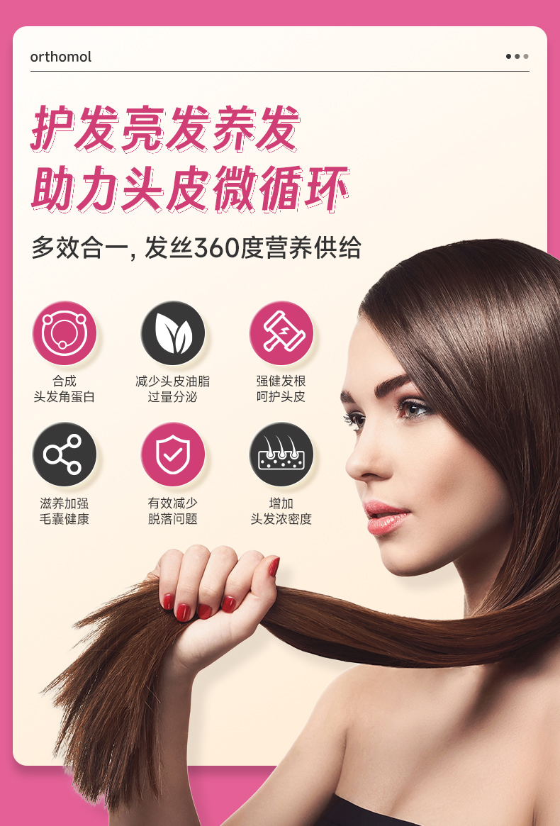 【香港直邮】 德国 奥适宝 维生素B6养发营养胶囊60粒/盒 30天装  生物素+锌+硅 由内而外焕发生机 强韧发丝