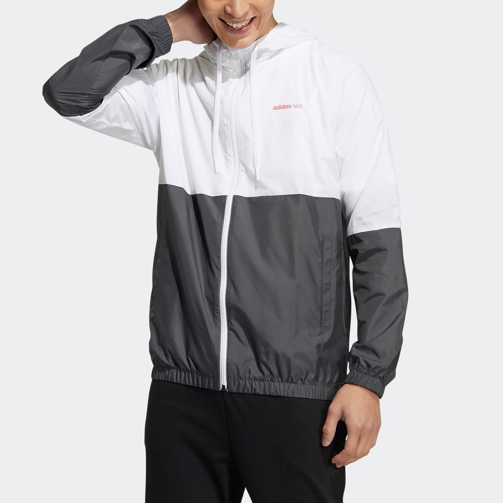 Мужская куртка adidas neo M Fav Any Wb 1 Logo (бело-серая) — фото 4
