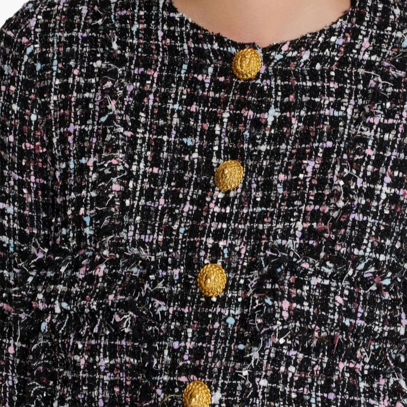 Женская куртка BALMAIN Tweed Jacket (черная) — фото 5