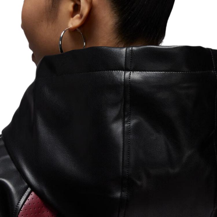 Женская куртка Jordan FLTFX Leather (черно-белая) — фото 3