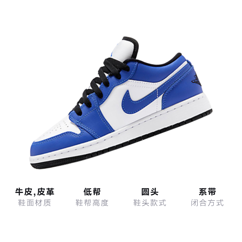 Кроссовки Jordan Air Jordan 1 Low Game Royal (бело-синие) — фото 3
