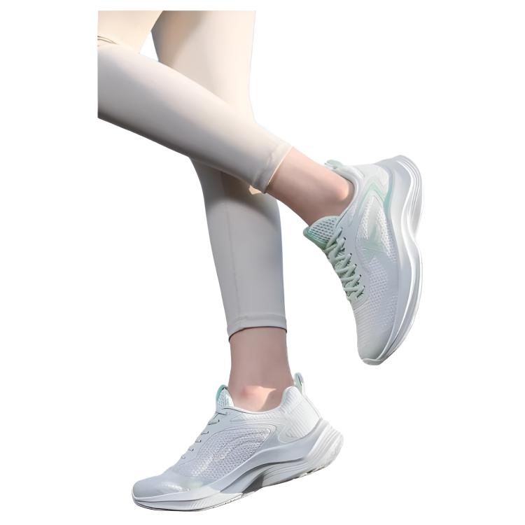 XTEP Cushioning Slip Resistant Low top Casual Running Shoes Women’s Sail White Light Fruit Green