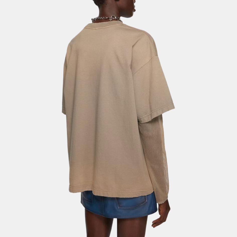 Женская футболка Acne Studios FW23 (серо-коричневая) — фото 3