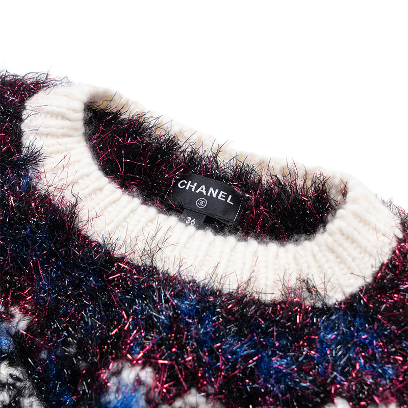 Женский свитер Chanel (черно-белый) — фото 3