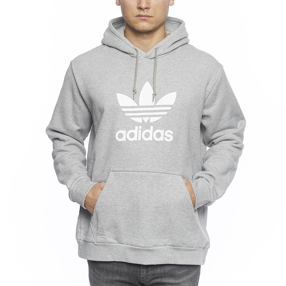 Худи adidas originals Trefoil Hoodie (светло-серый) — фото 3