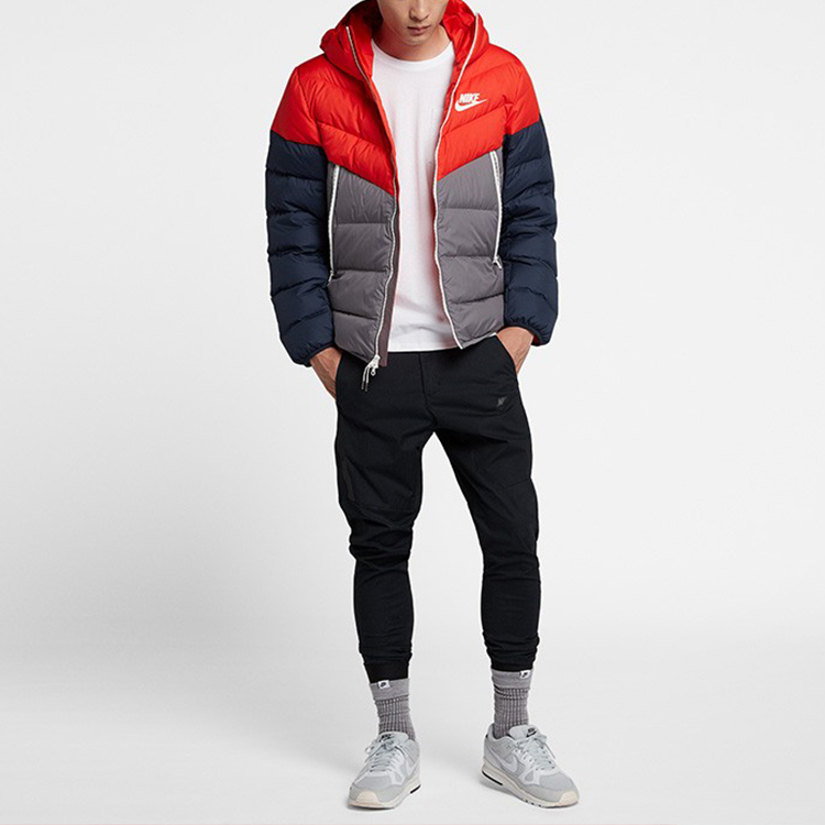 Мужская куртка Nike Windrunner Down Fill (красно-сине-серая) — фото 5
