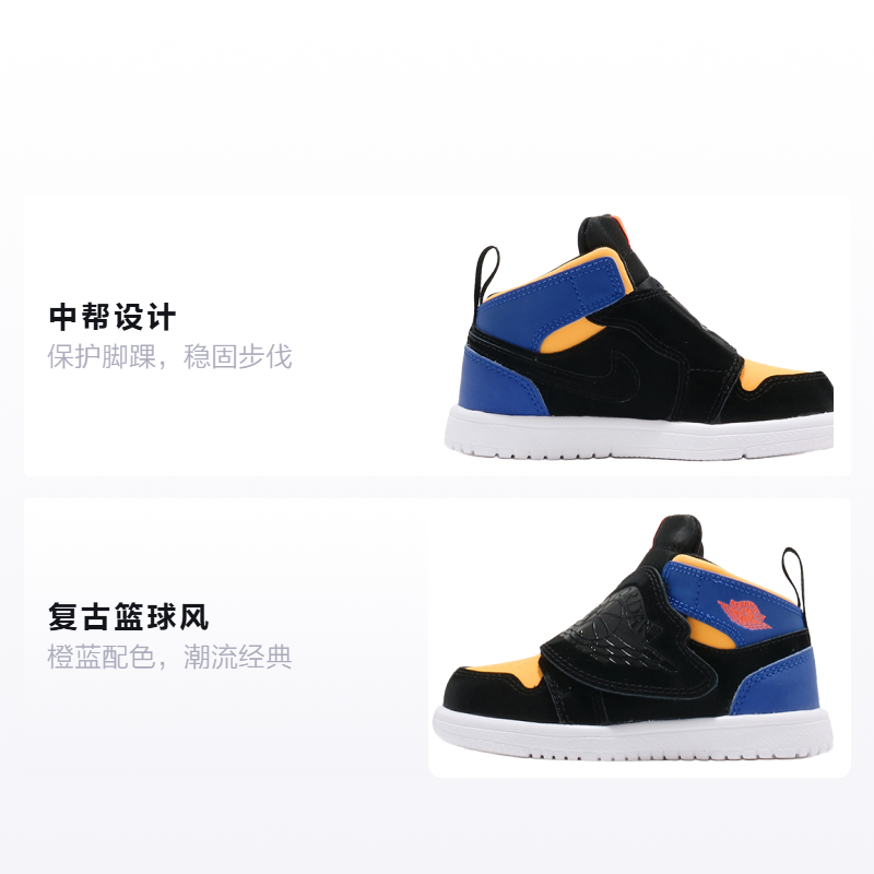 Кроссовки Jordan Air Jordan 1 sky (синий / черный / оранжевый) — Синий / чёрный / оранжевый — фото 2