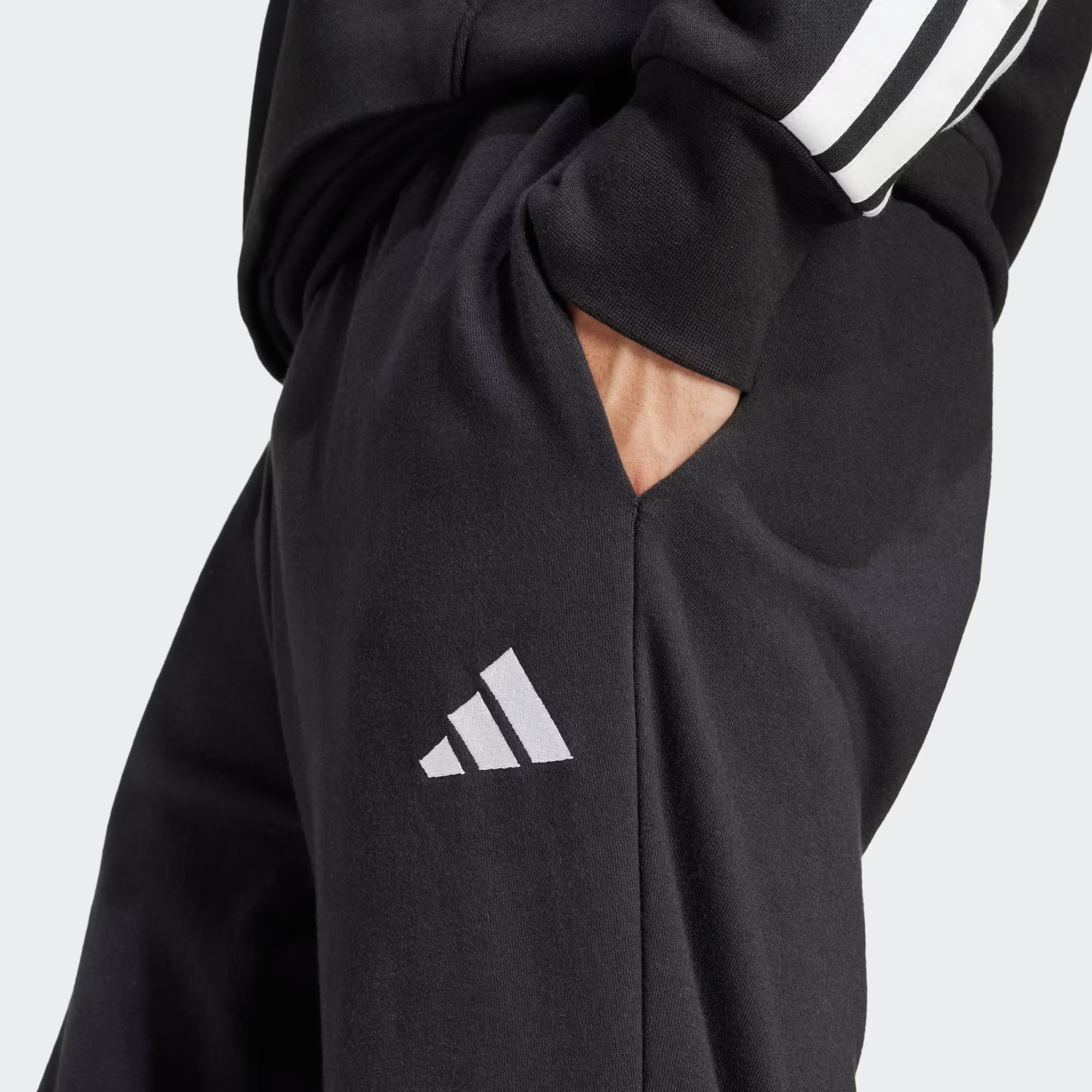 Adidas ESSENTIALS Cozy French Terry Joggers Sports Pants Men’s Black/White