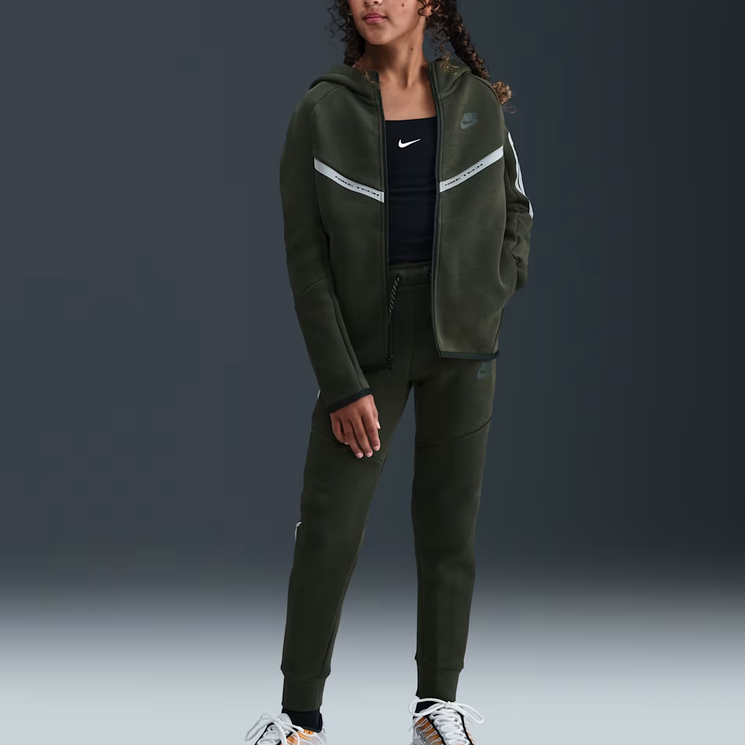 Куртка Nike Sportswear Tech Fleece (зелено-серые) — фото 2