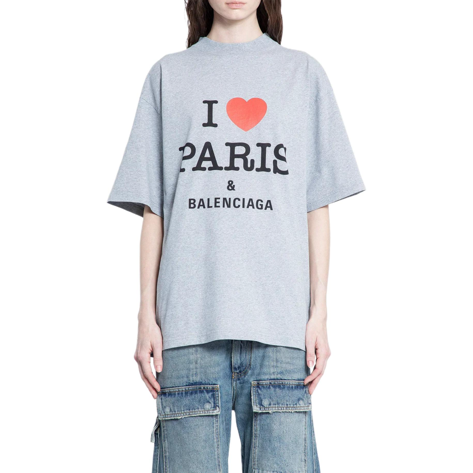 Женская футболка Balenciaga SS25 T (средне-серая) — Средне-серый — фото 3