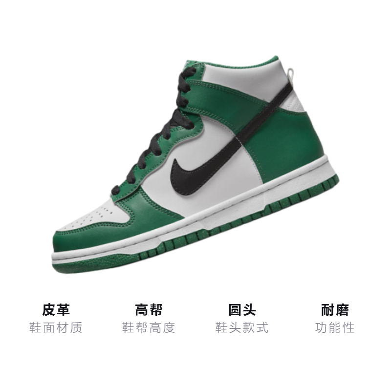 Кеды Nike Dunk High Celtics (бело-зеленые) — Белый / зелёный — фото 3