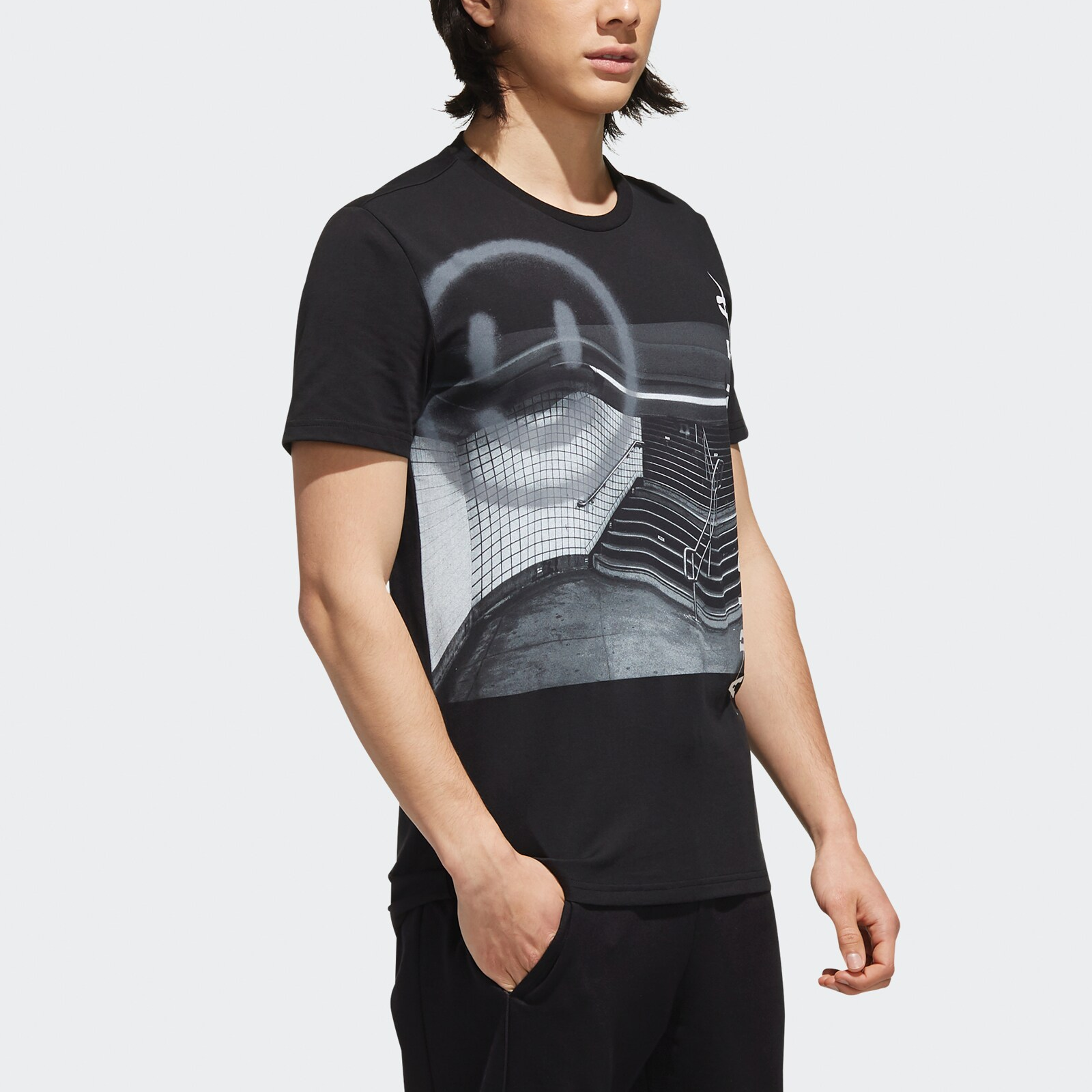 Мужская футболка adidas neo (черная) — фото 6