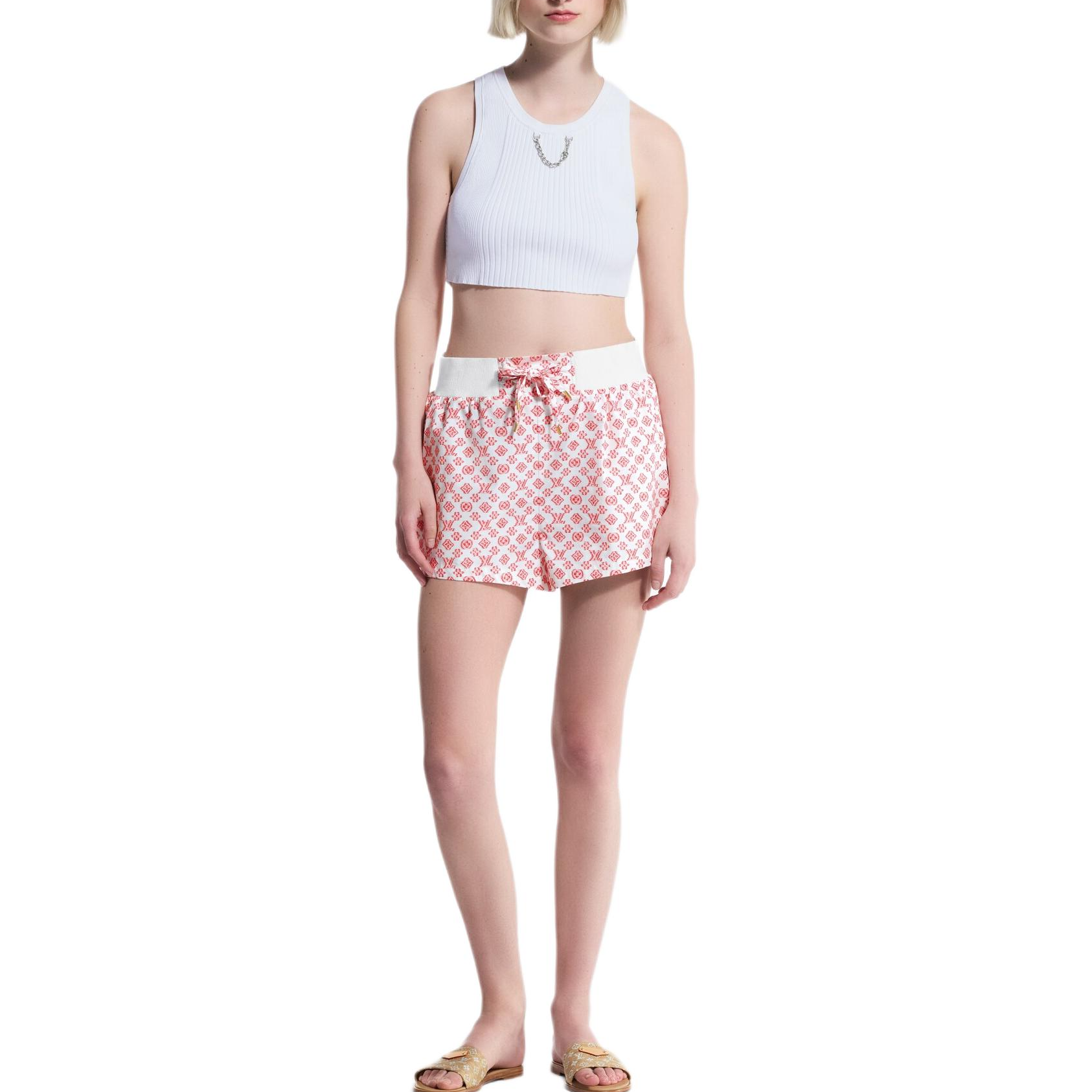Женские штаны Louis Vuitton 3D Shorts (красные) — фото 4