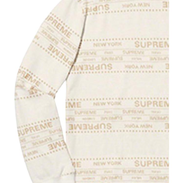 Худи Supreme SS19 Metallic Jacquard Crewneck (белый) — фото 2
