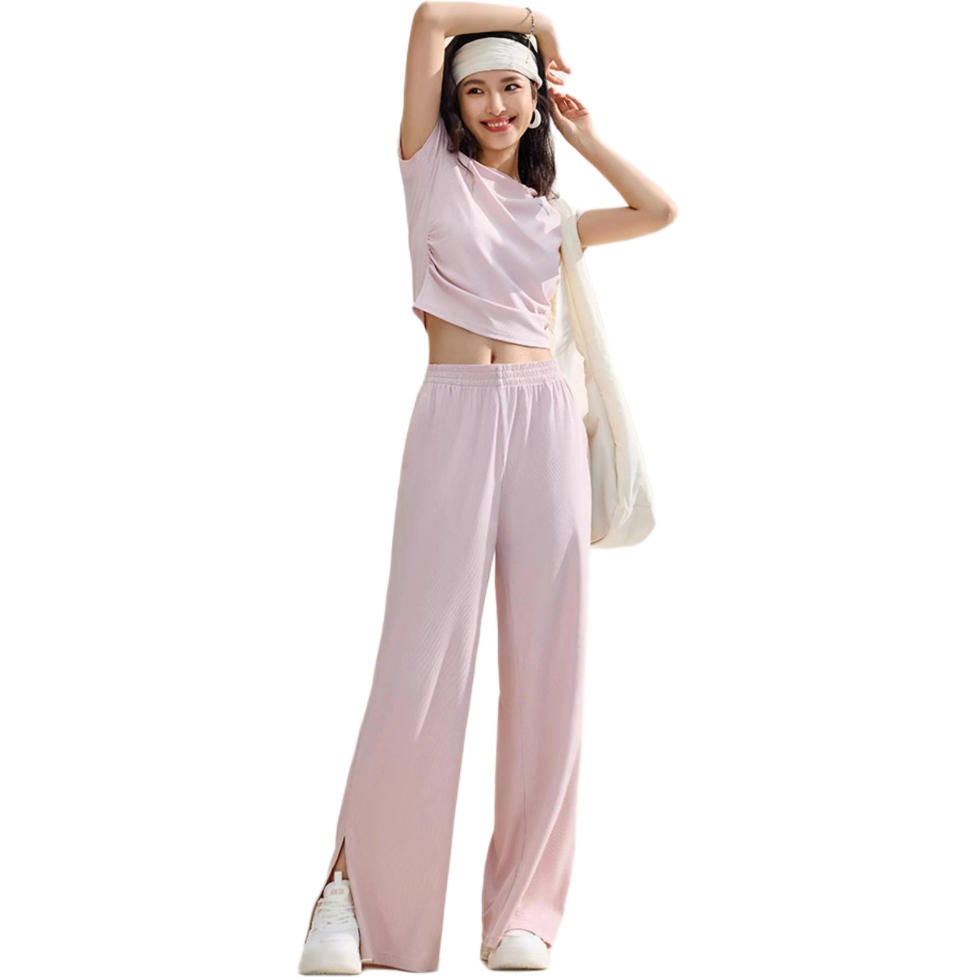 Anta Variety Training Collection Sports Pants Women’s Soft Pink