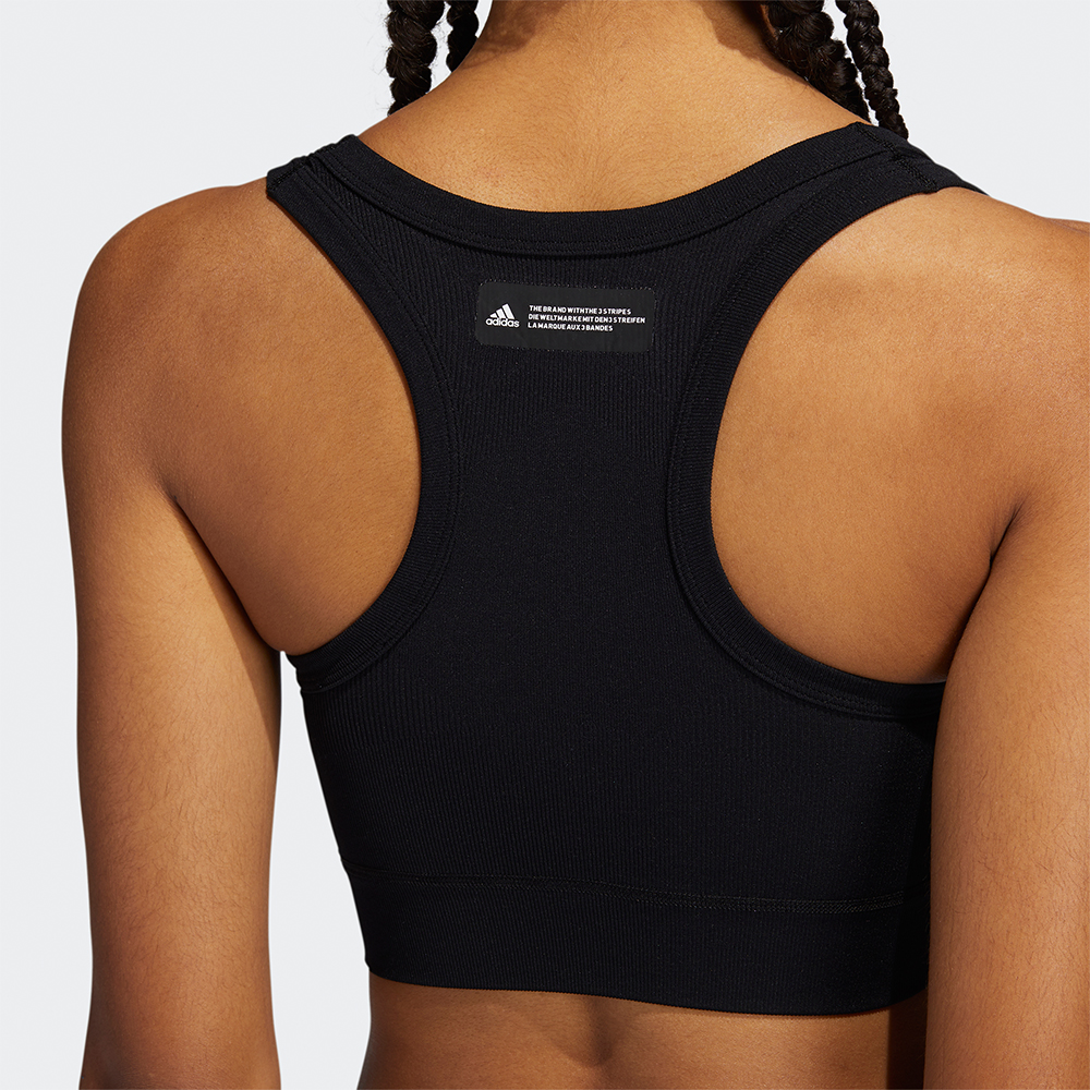 Женский спортивный топ adidas Studio Bra (черный) — фото 6
