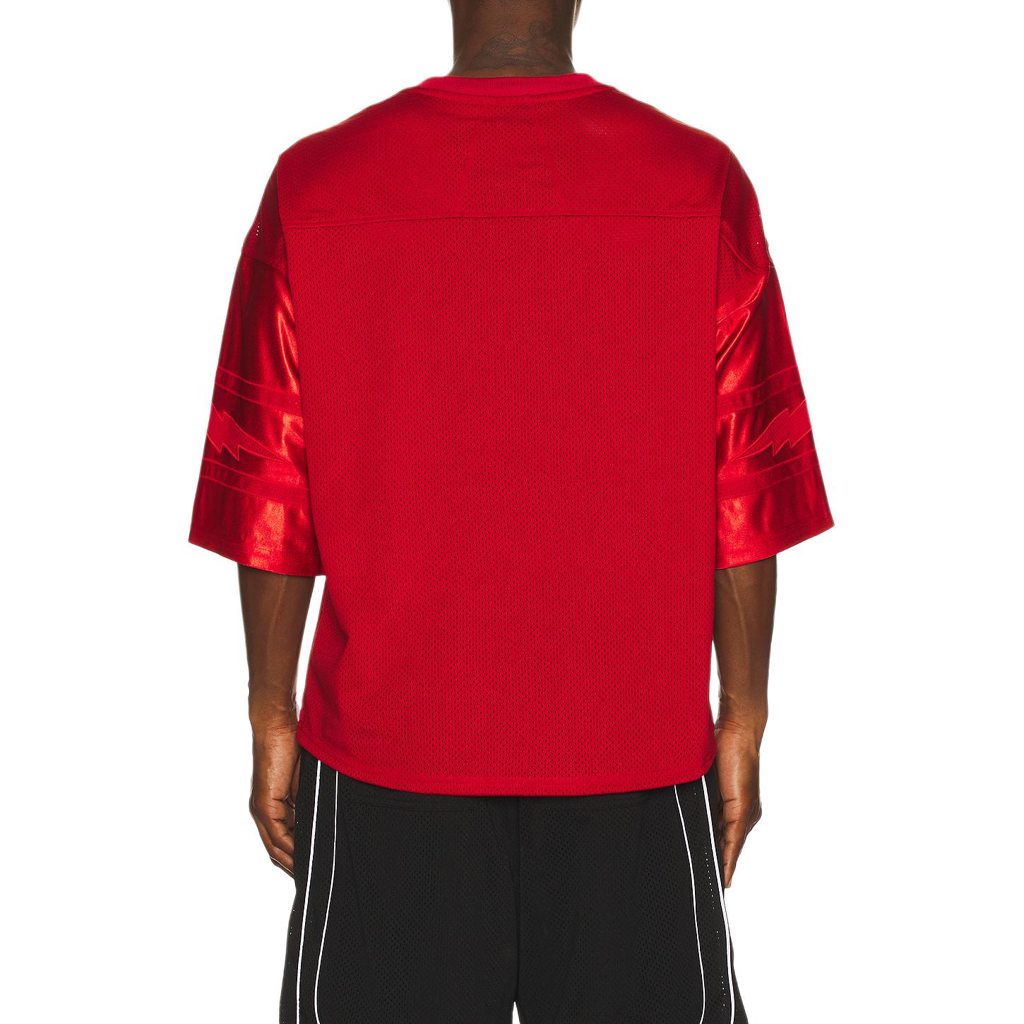 Мужская футболка RHUDE Lightning Football Jersey Logo (черно-белая) — фото 2