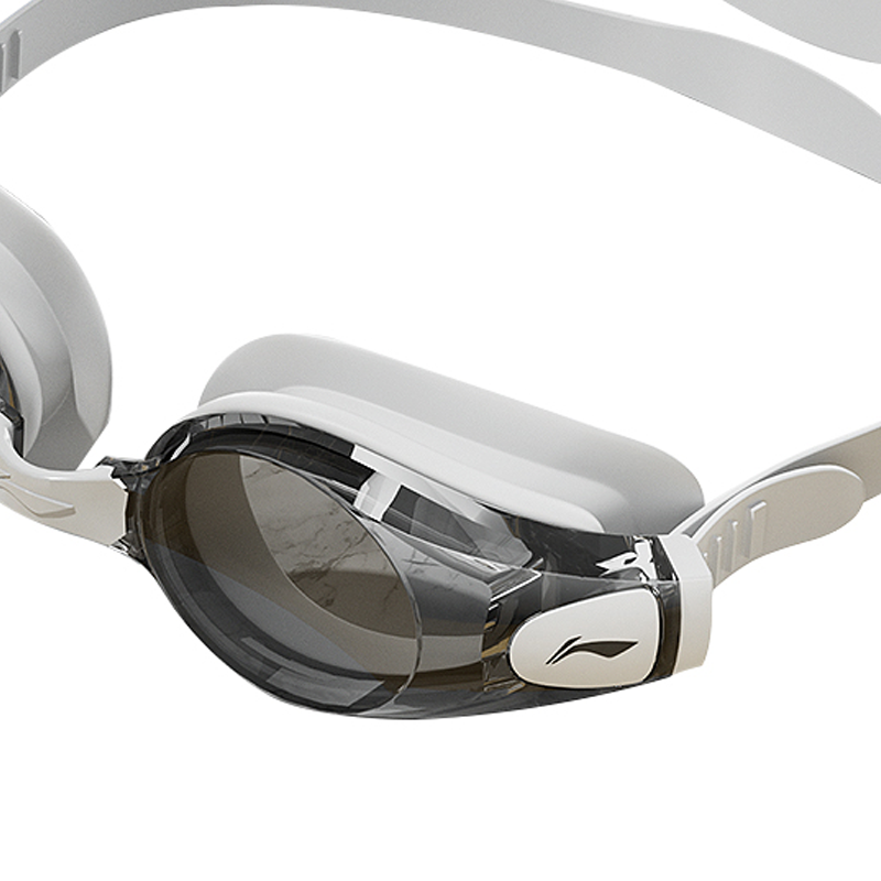 Li Ning Swim Goggles Polycarbonate, Silicone Material Unisex Gray White