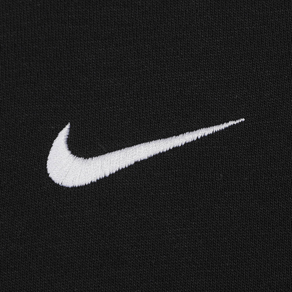Nike Embroidery Hooded Pullover Top Solid Color Fleece Lined Comfortable Pants Casual Sportswear Men’s Black