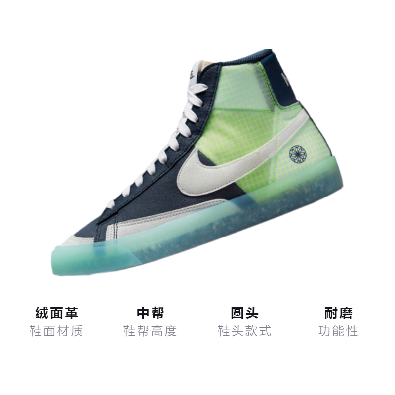 Кеды Nike Blazer '77 "Armory Navy" GS (зелено-синие) — фото 3