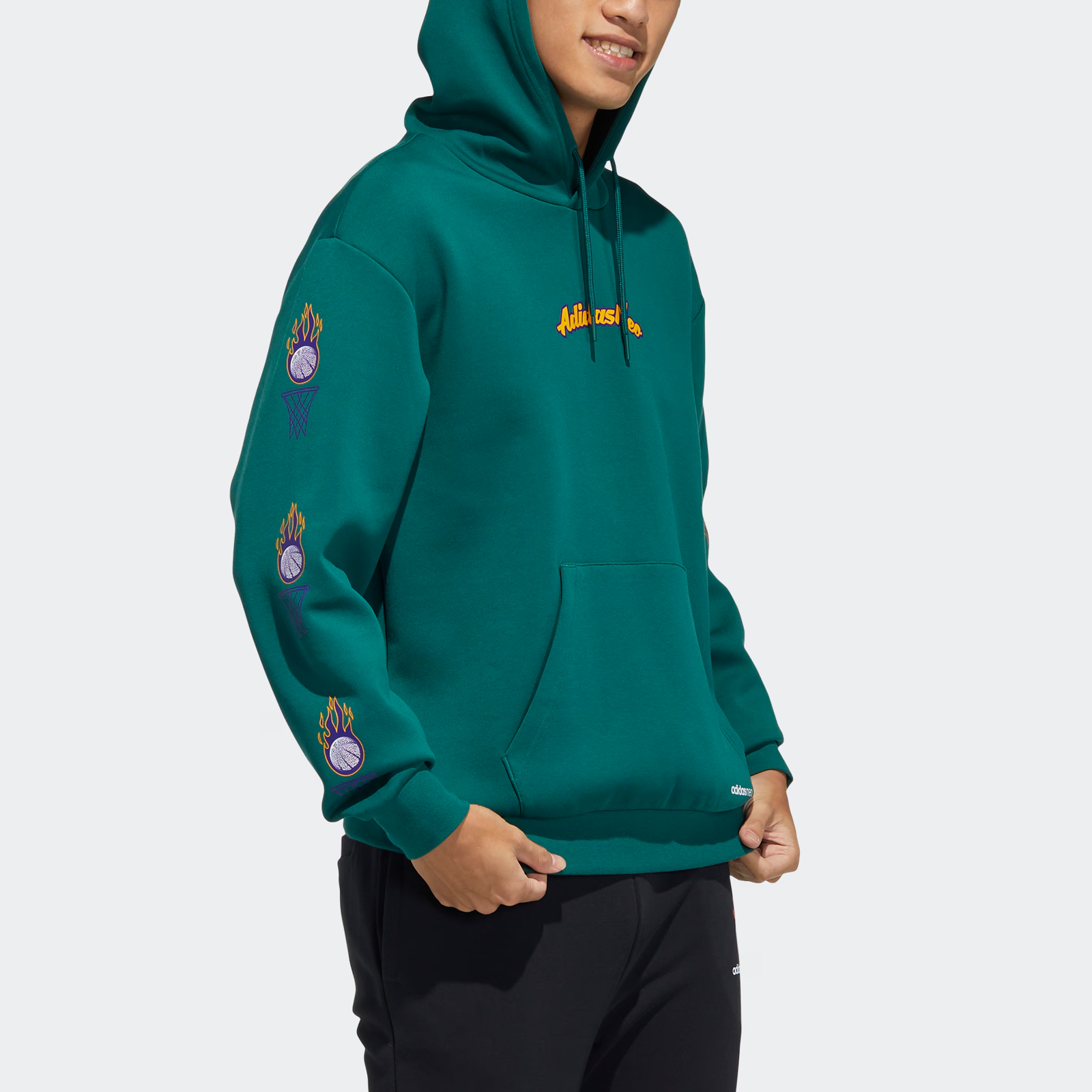 Мужское худи adidas neo M Ssfv2 Hoodie (зеленое) — фото 3