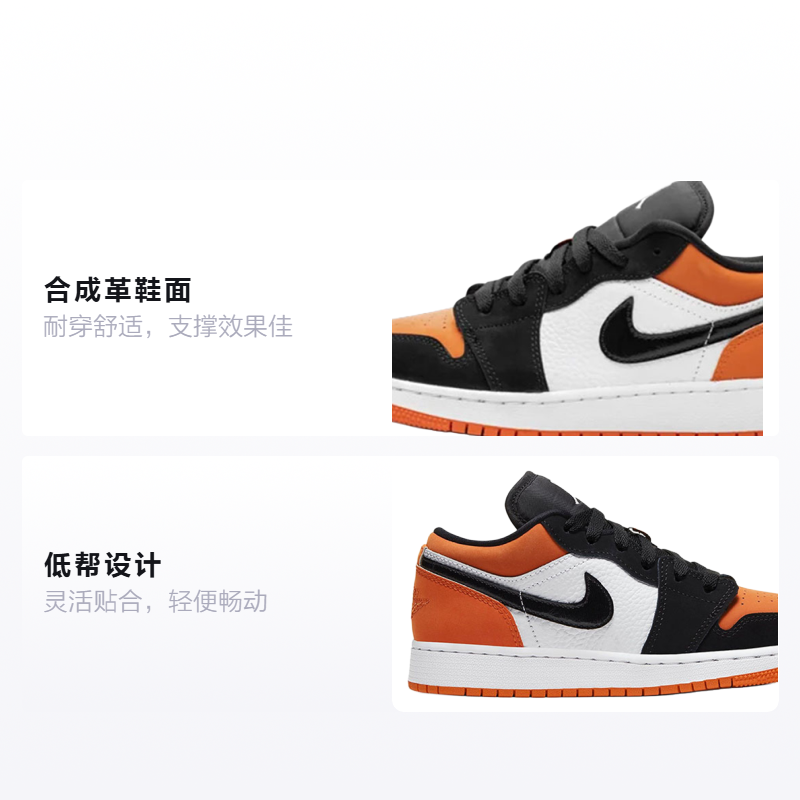 Кроссовки Jordan Air Jordan 1 Low Shattered Backboard (бело-оранжевые) — фото 2