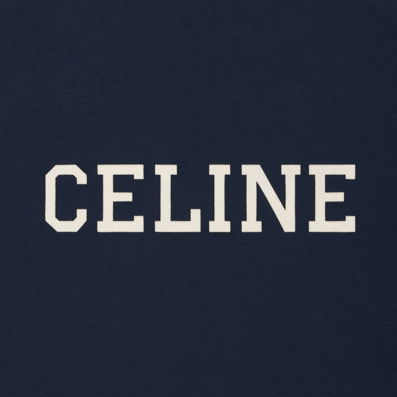 Мужская футболка CELINE с принтом (синяя) — Морской синий — фото 6