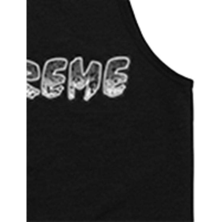 Майка Supreme SS18 Supreme SS18 Splatter Tank Top Black Logo (черная) — фото 4
