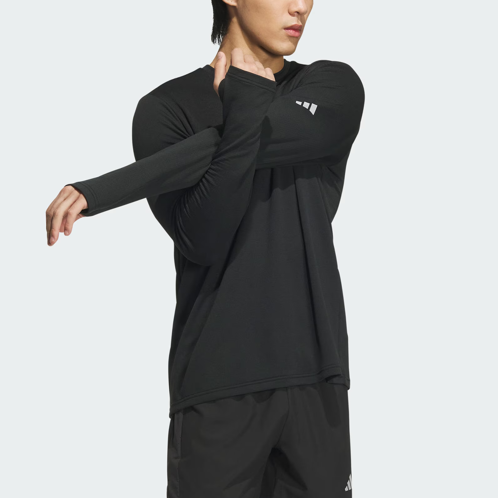 Adidas FW24 ESS RN T LS WR Running T Shirt Men’s Black/Dark Silver Gray