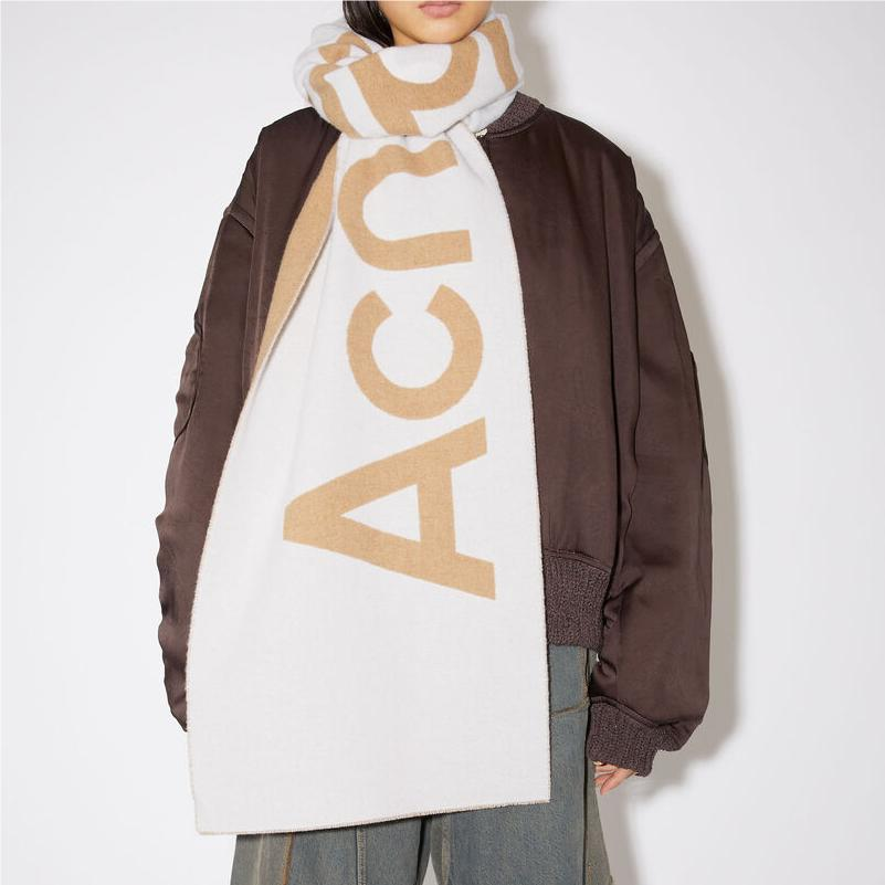 Шарф Acne Studios (бежевый) — фото 4