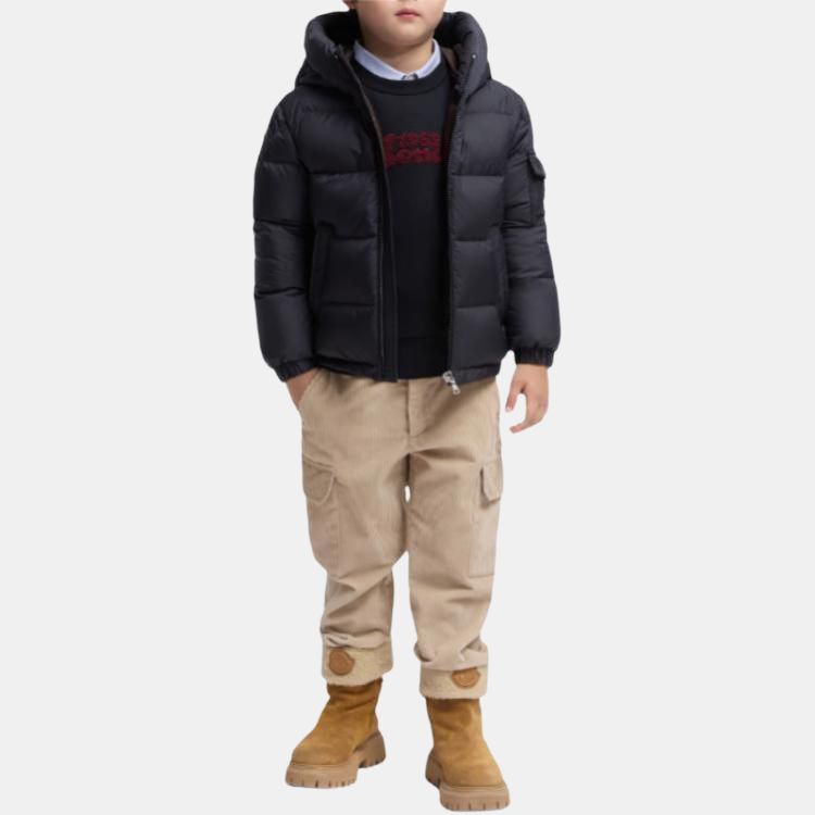 Детский пуховик Moncler Eranu Hooded Down Jacket (синий) — фото 2