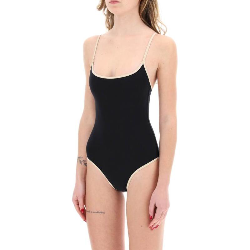 Toteme striped-edge spaghetti-strap swimsuit