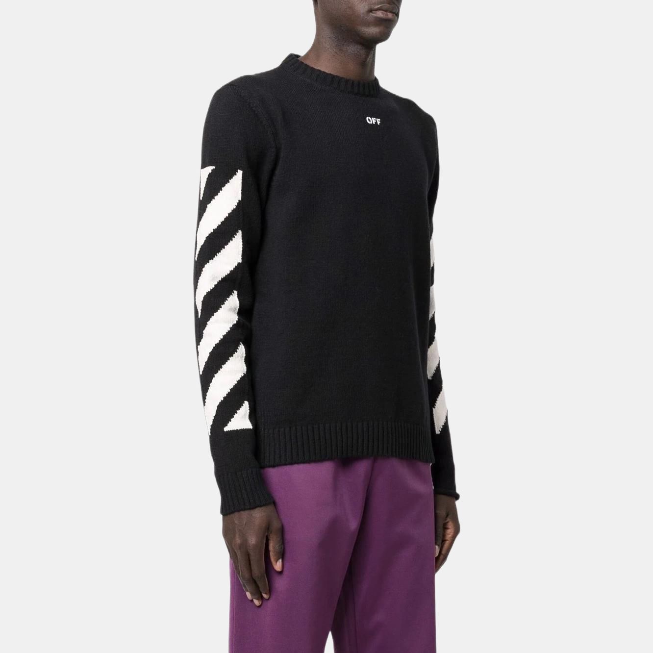 Мужской свитер OFF-WHITE OMHE023C99KNI0011001 (черный) — фото 4
