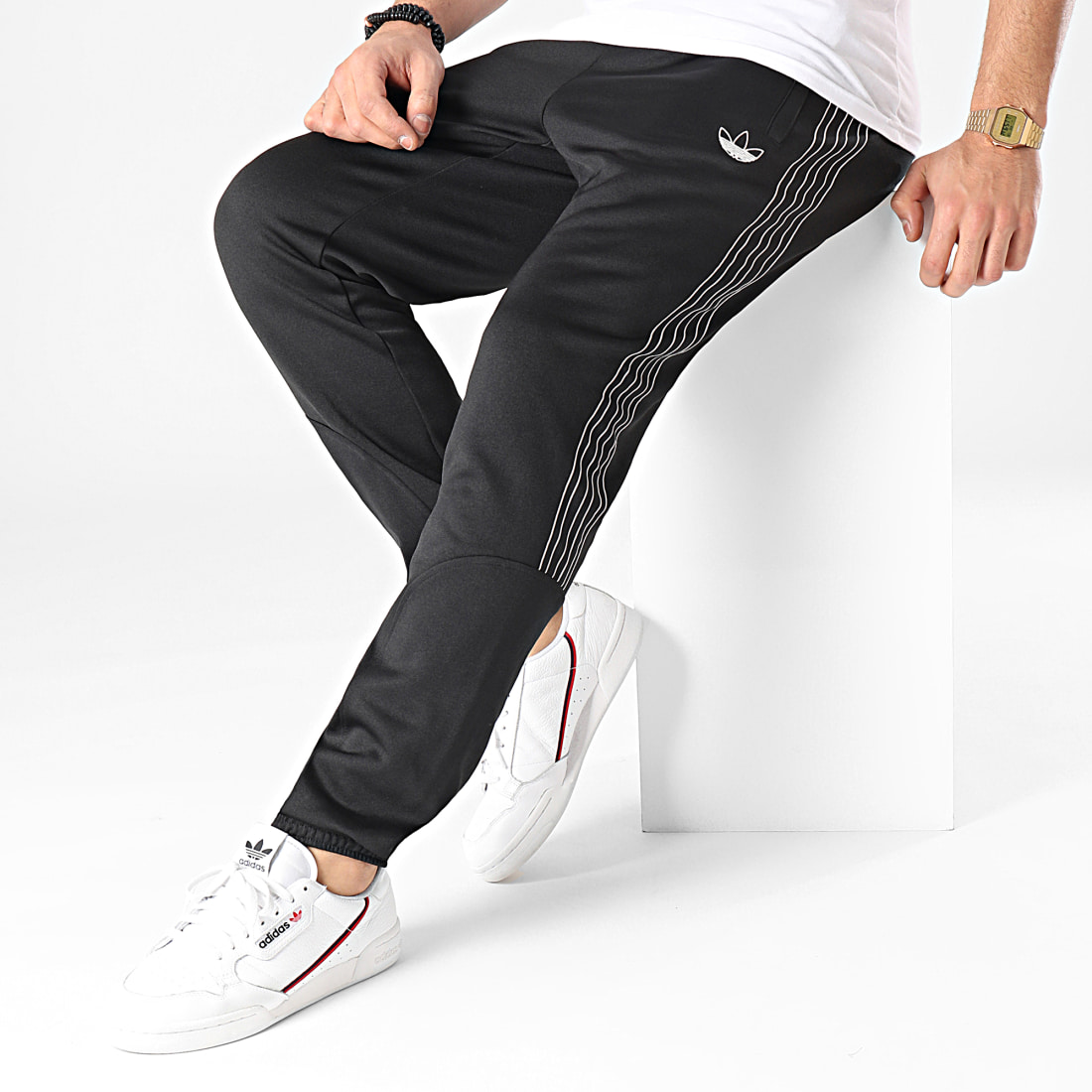Мужские штаны adidas originals Sprt Poly Tp (черные) — фото 7