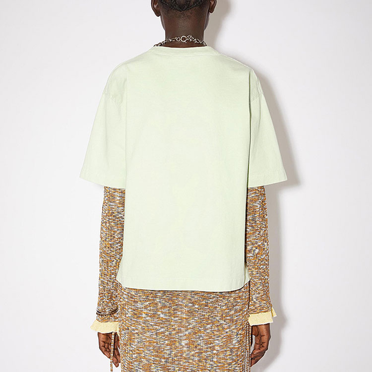 Женская футболка Acne Studios (розовая) — фото 3