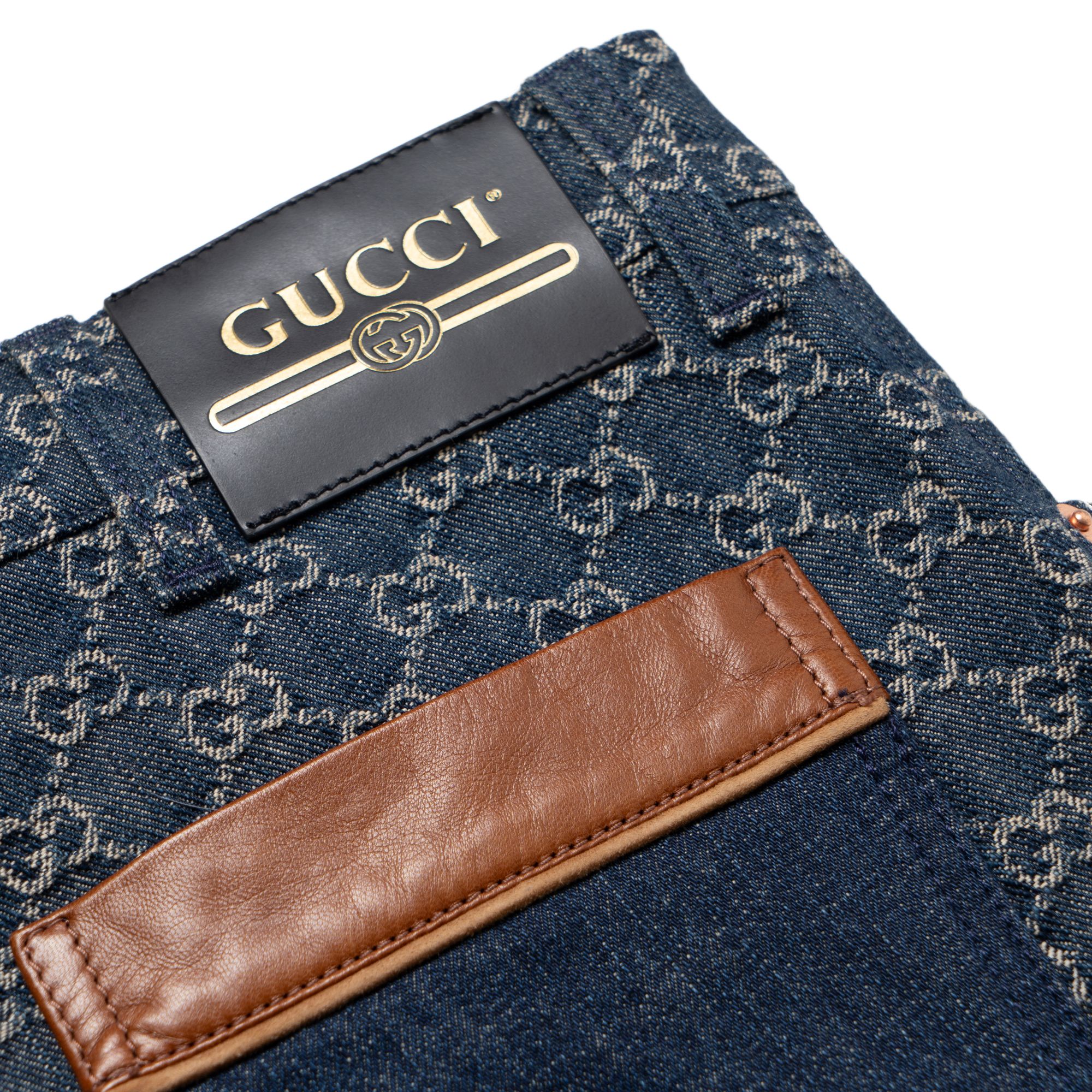 Мужские штаны Gucci Epilogue Logo (темно-синие) — фото 8