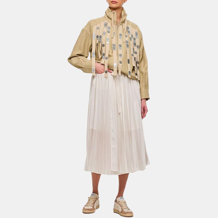 Женская юбка Sacai (бежевая) — фото 2