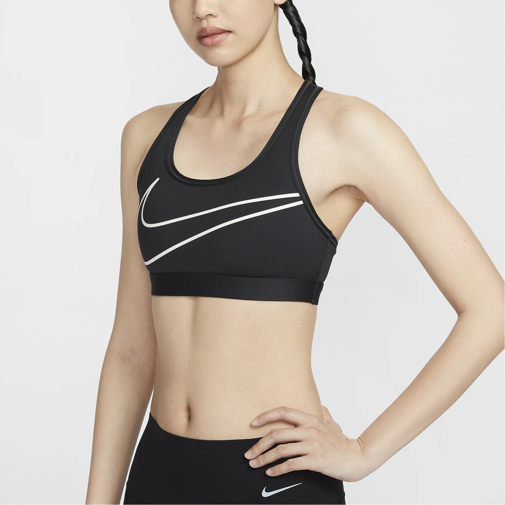 Nike Swoosh Medium Support Sports Underwear Women’s Gray Black
