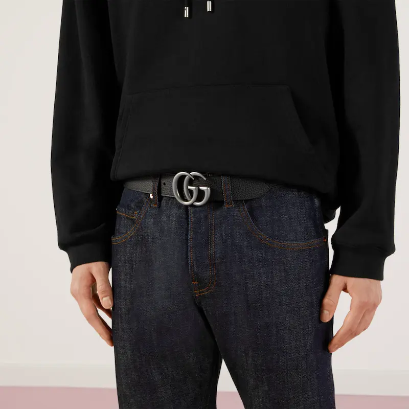 Ремень Gucci GG Marmont G 3.7cm (черный) — фото 6