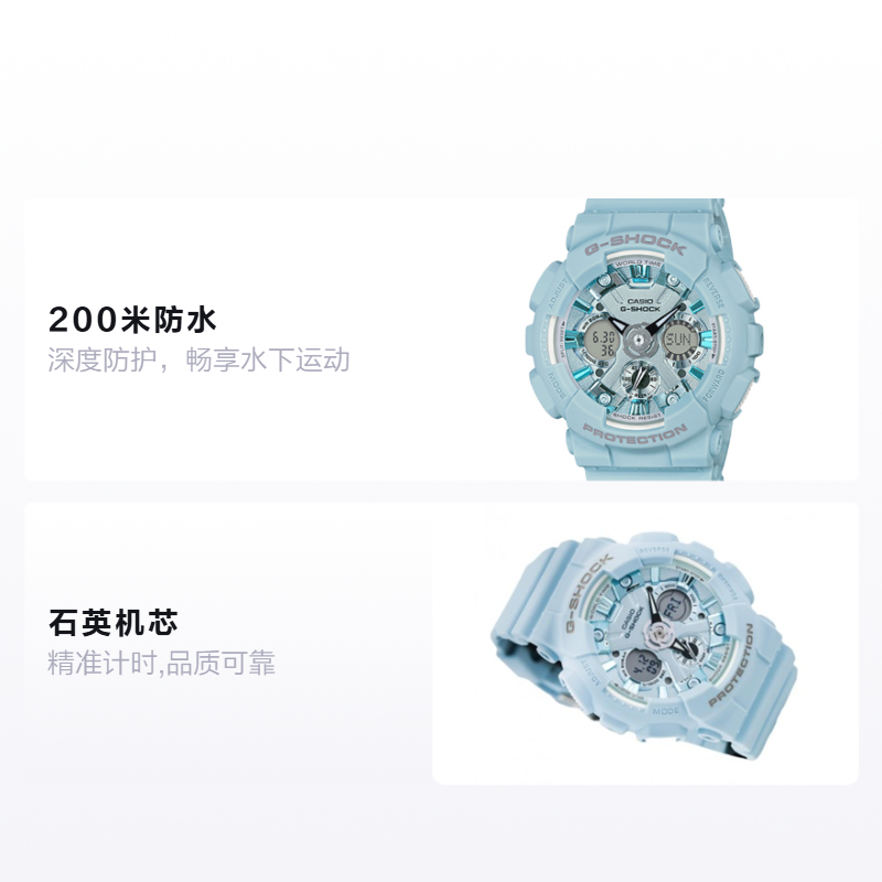 Женские часы Casio G-Shock Macaron (голубые) — фото 2
