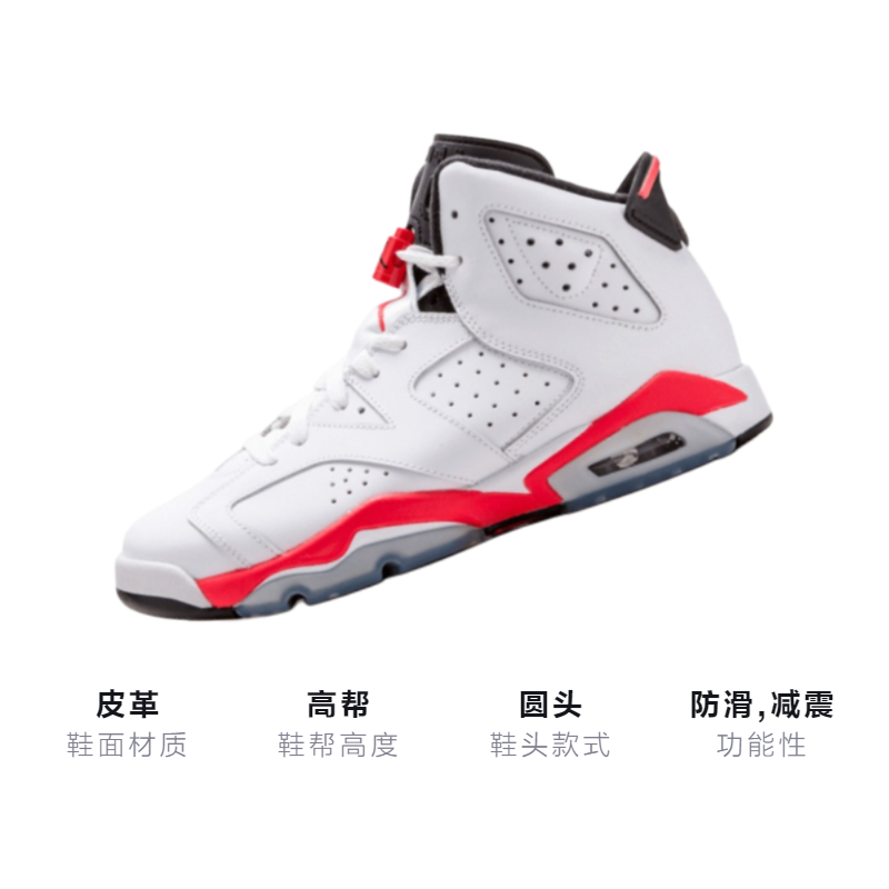 Кроссовки Jordan JordanAir Jordan 6 Retro Infrared White GS 2014 (бело-розовые) — 白/射线红 — фото 3