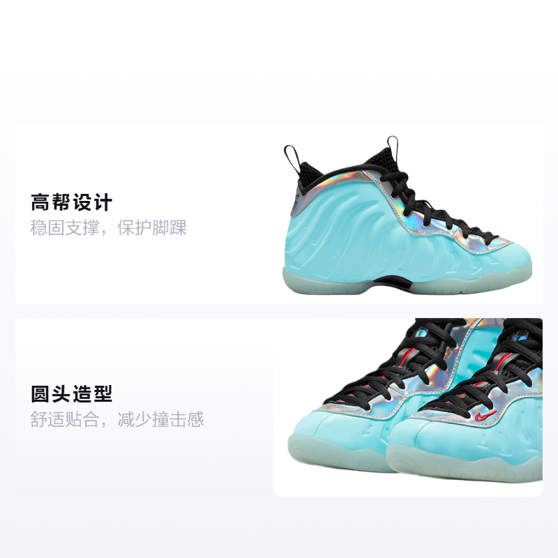 Кроссовки Nike Foamposite One (голубые) — фото 2
