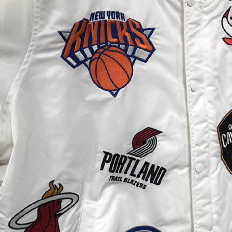 Куртка Supreme Nike NBA Teams Warm-Up Jacket (белая) — фото 4