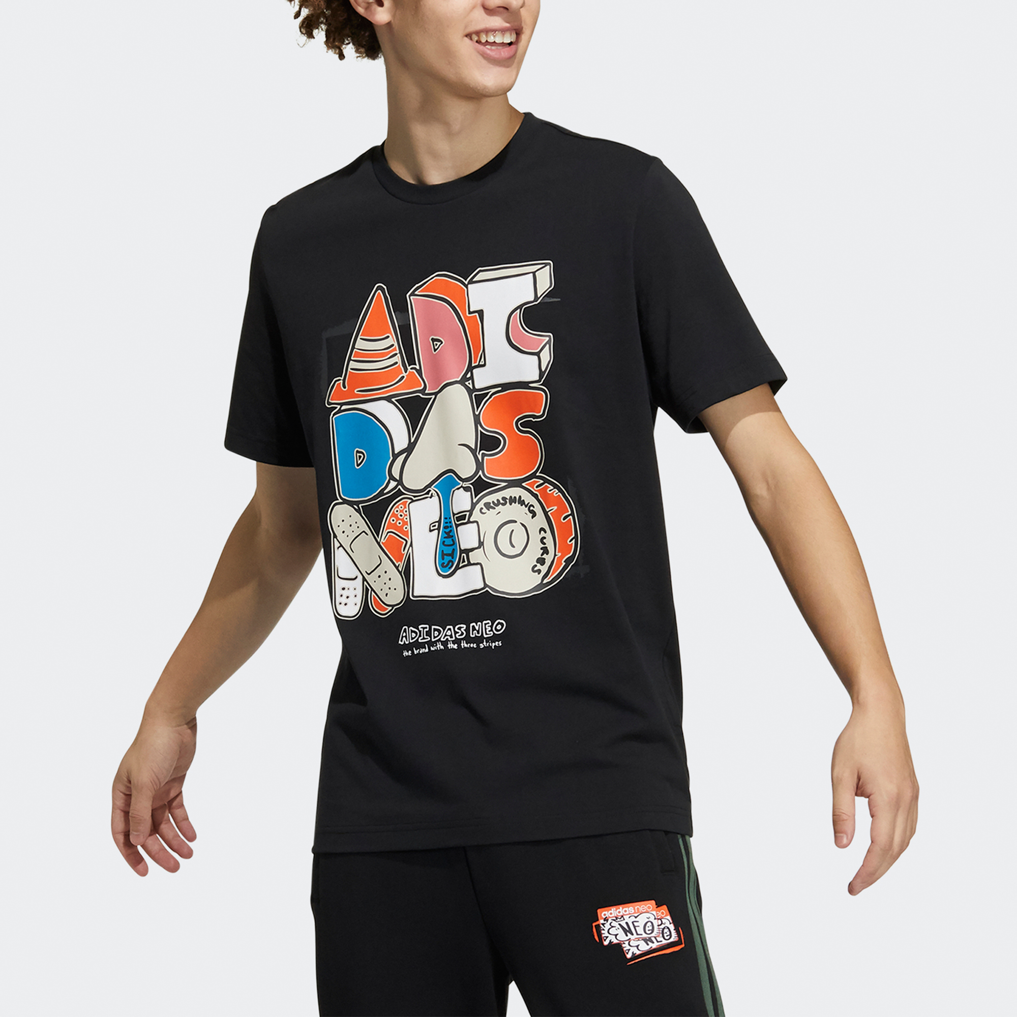 Мужская футболка adidas neo M Ssfv5 Tee1 (черная) — фото 4