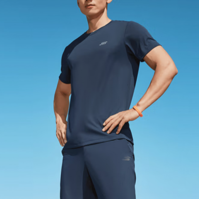 Skechers Quick Dry T Shirts Men’s Navy Blue