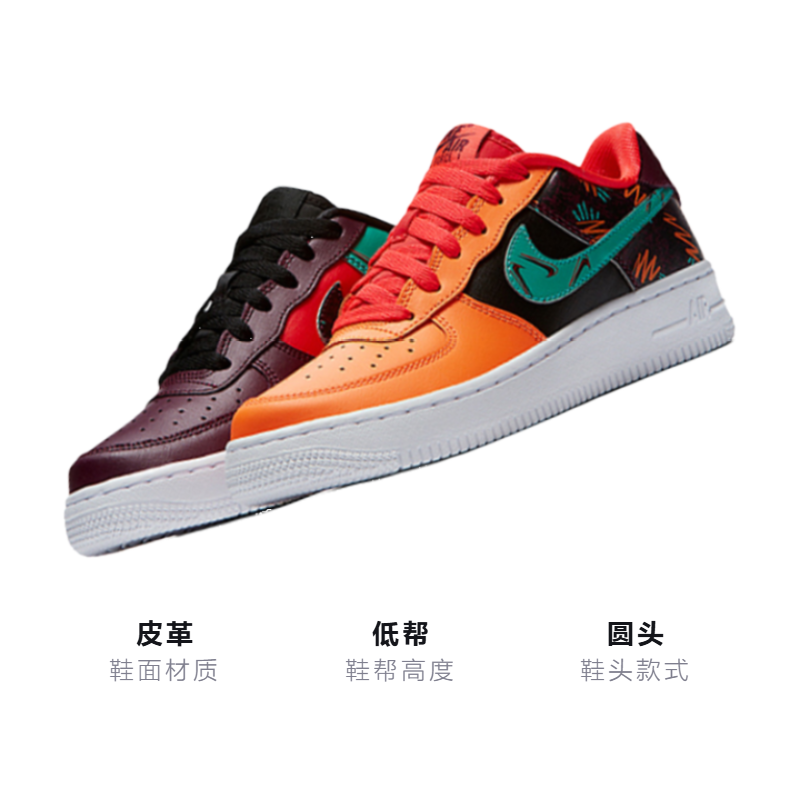 Кеды Nike Air Force 1 (черно-оранжевые) — фото 3
