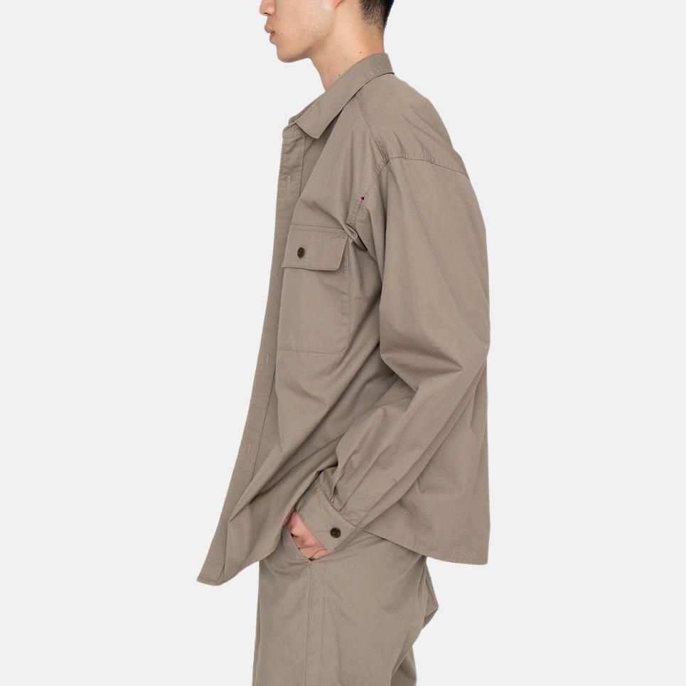 Мужская куртка nanamica Shirt Jacket (однотонная) — Морской синий — фото 12